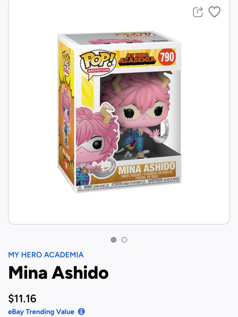 Funko Pop! Animation Mina Ashido Pink Vinyl Figure- 790